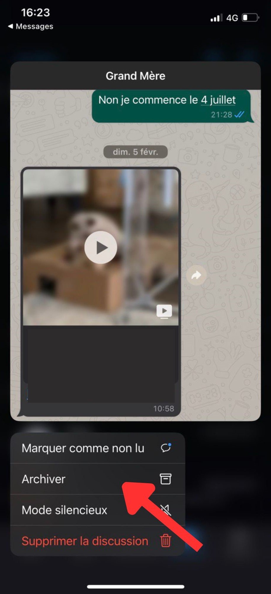tuto whatsapp archiver iphone