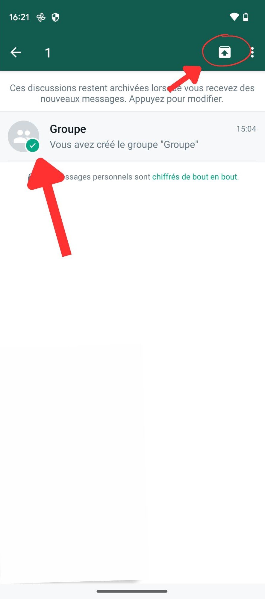 tuto whatsapp android archiver