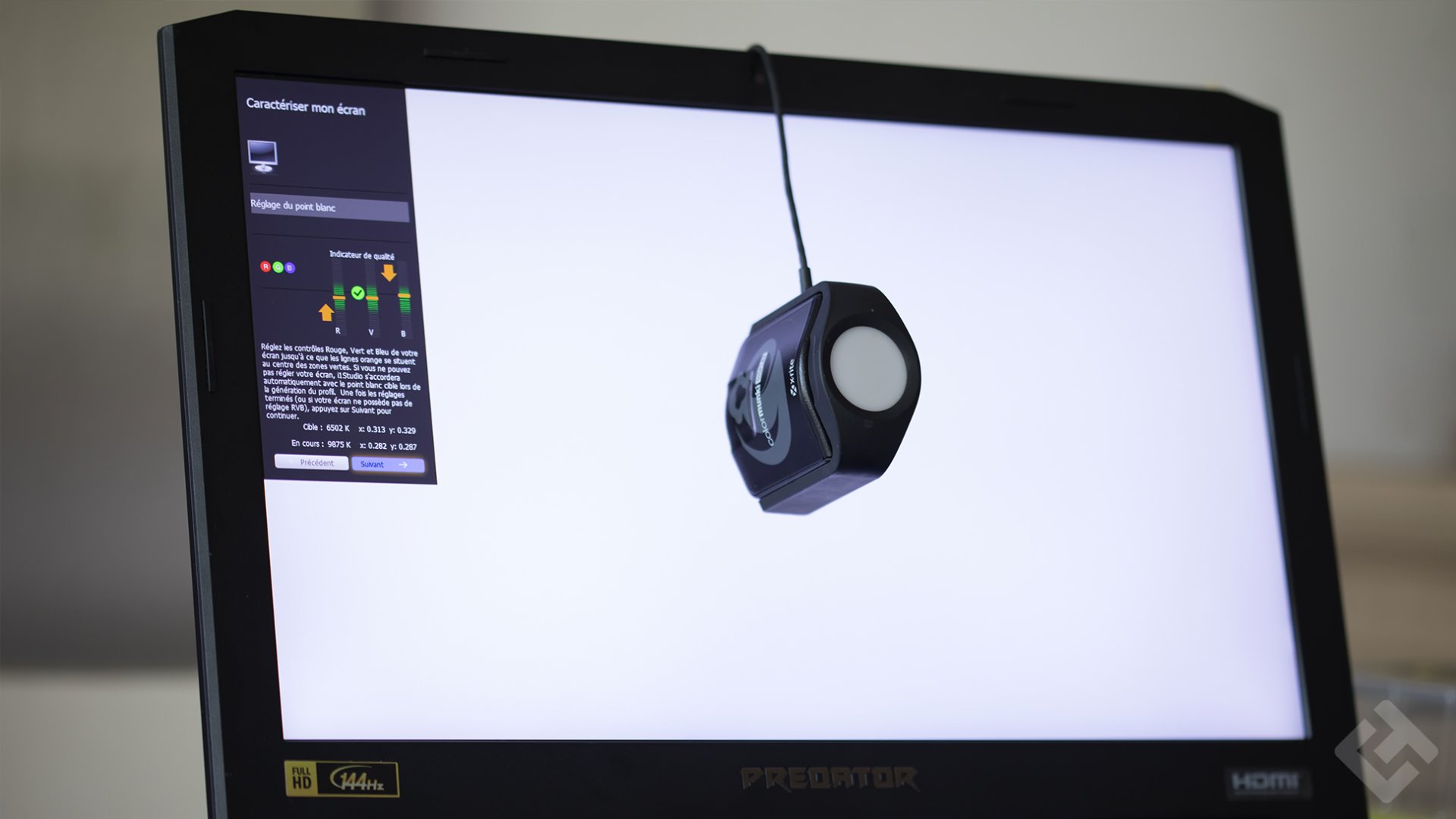 Acer Predator Helios 700 - Calibration écran