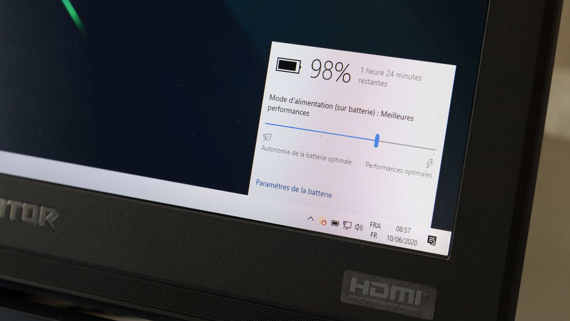 Acer Predator Helios 700 - Autonomie