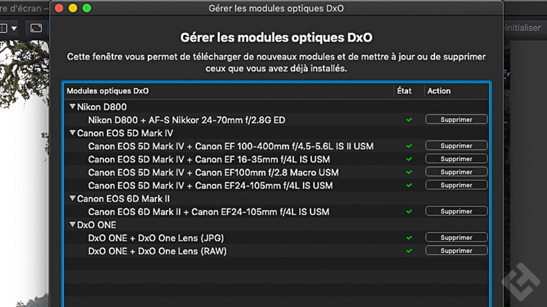 DxO PhotoLab 3 Test - Modules Optiques