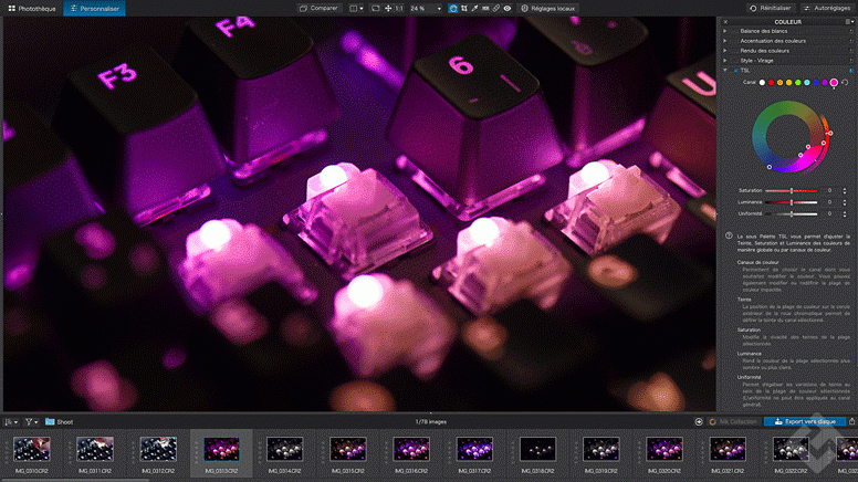 DxO PhotoLab 3 Test - Palette TLS