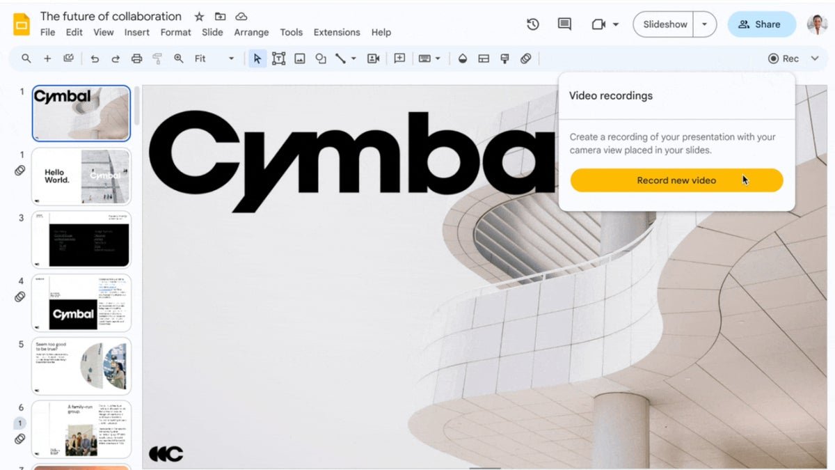 enregistrement vidéo google slides