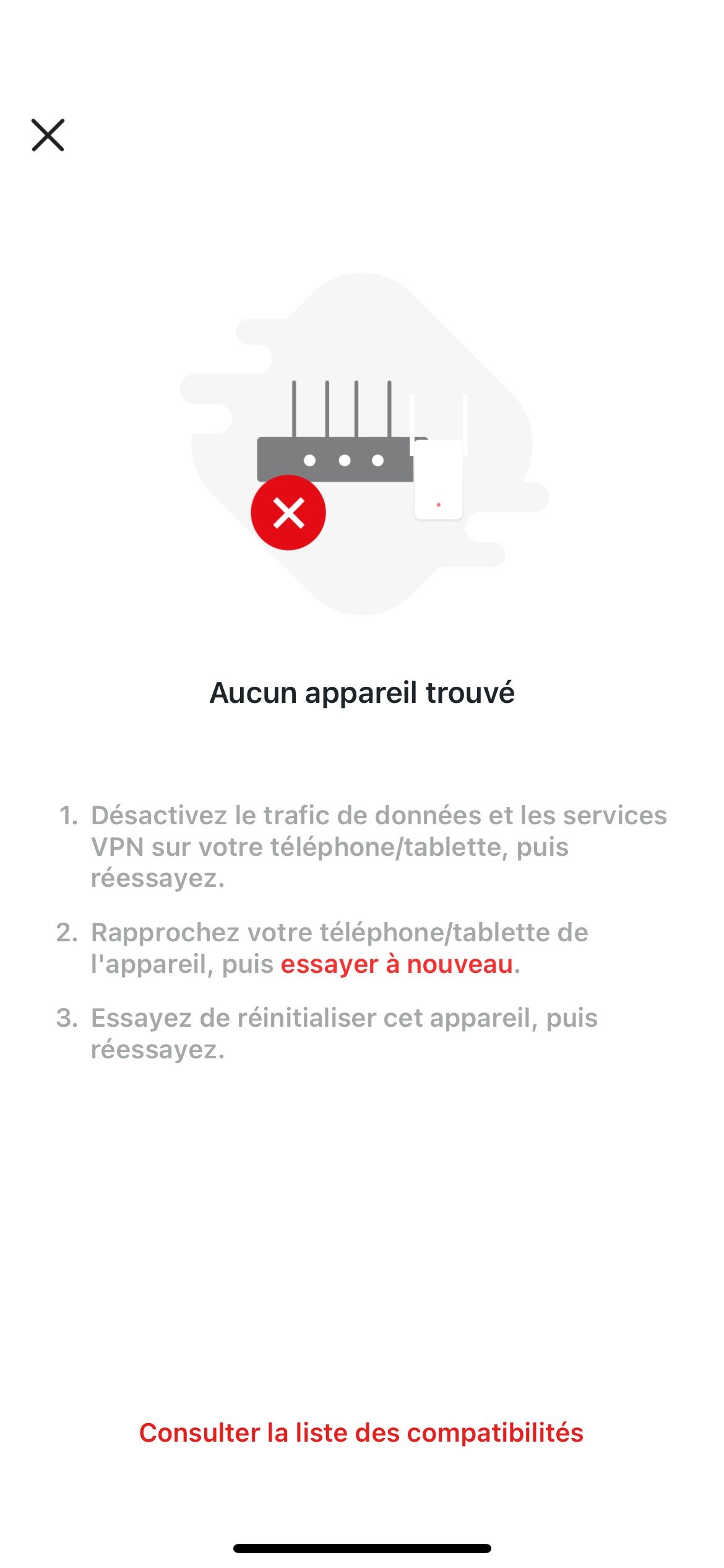 Incompatibilité Mercusys