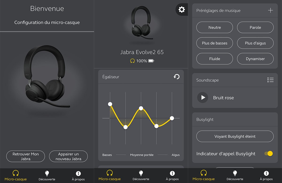 Jabra Evolve2 65 - Préférences audio