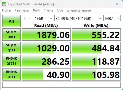 MSI Pro AP222T 13M performances ssd