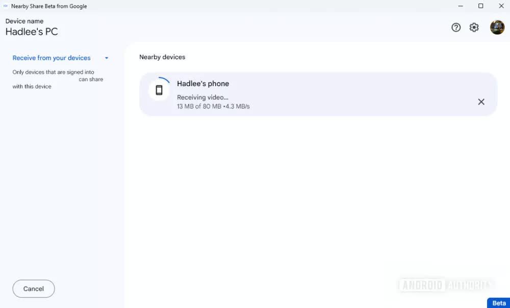 Partage à proximité sur Windows