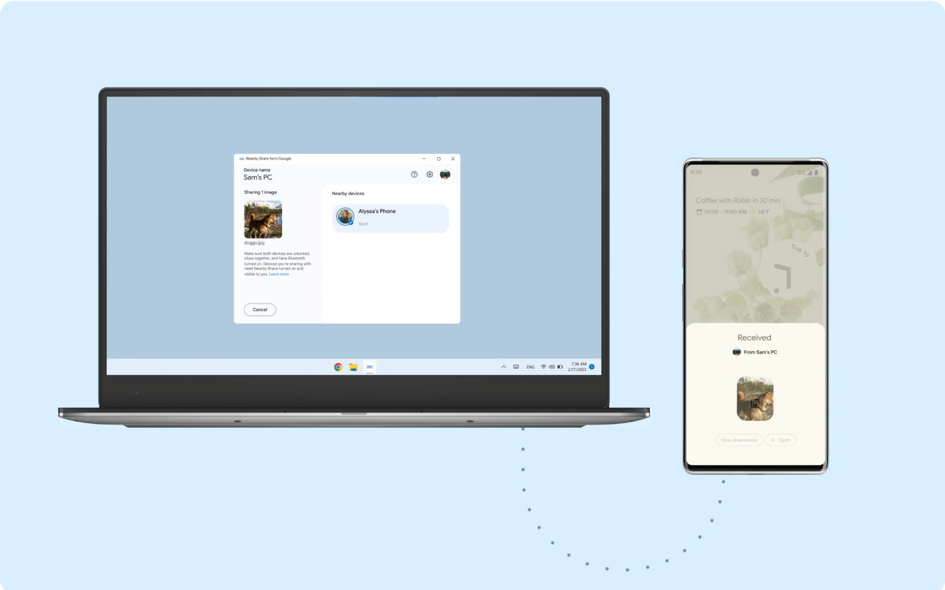 Partage à proximité sur Windows