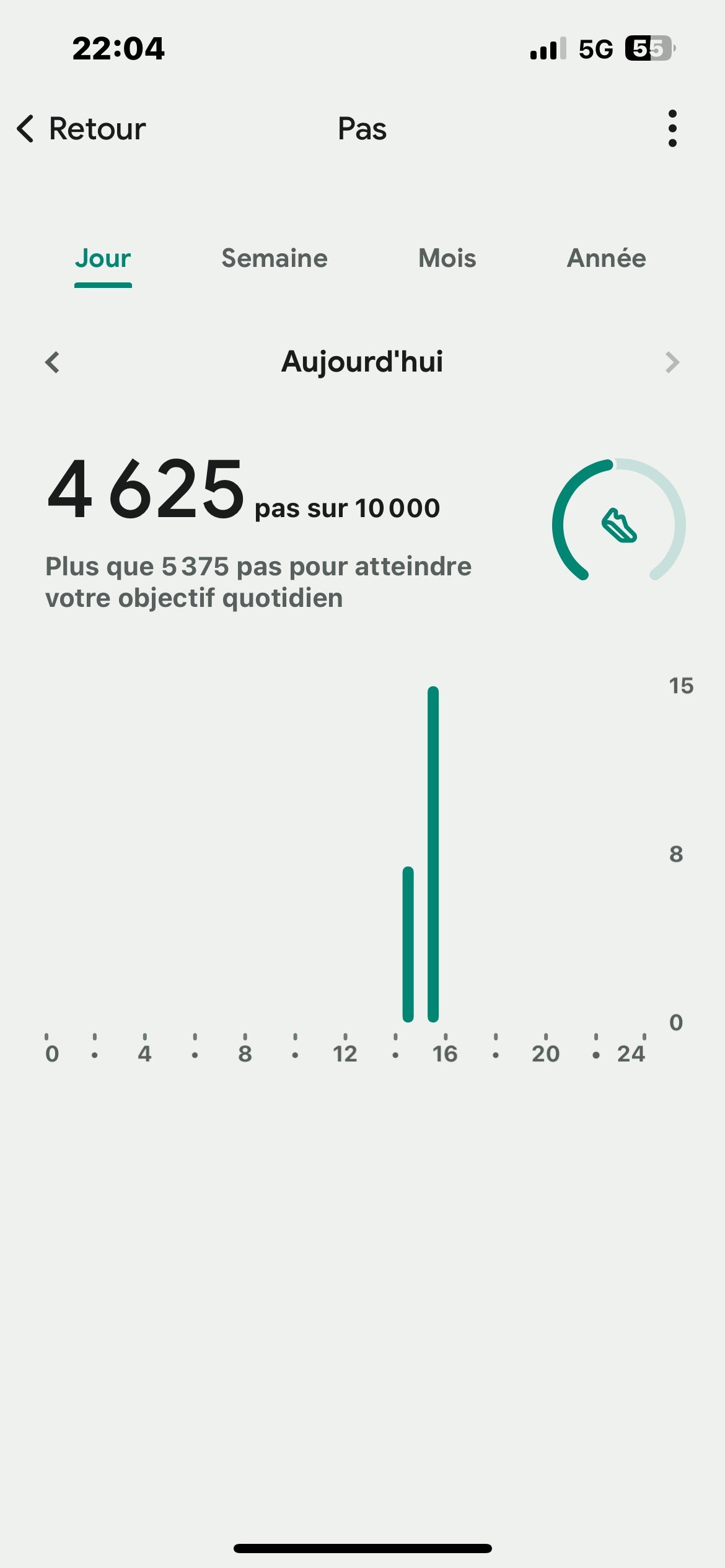 Nombre de pas Fitbit