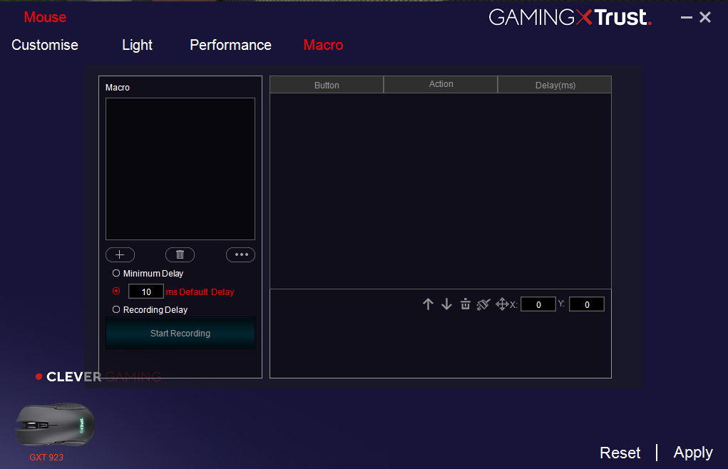 Options macros logiciel trust