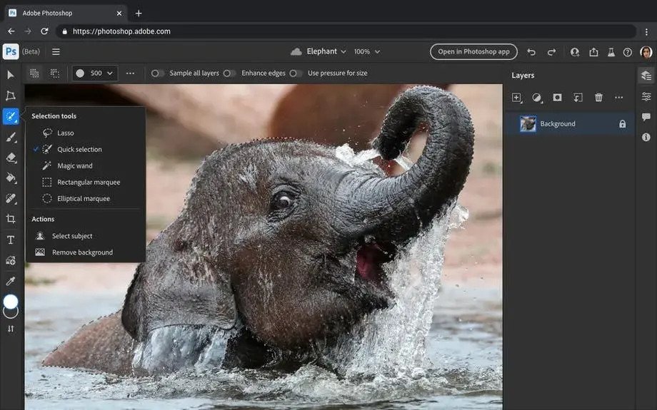 Adobe teste une version web de Photoshop