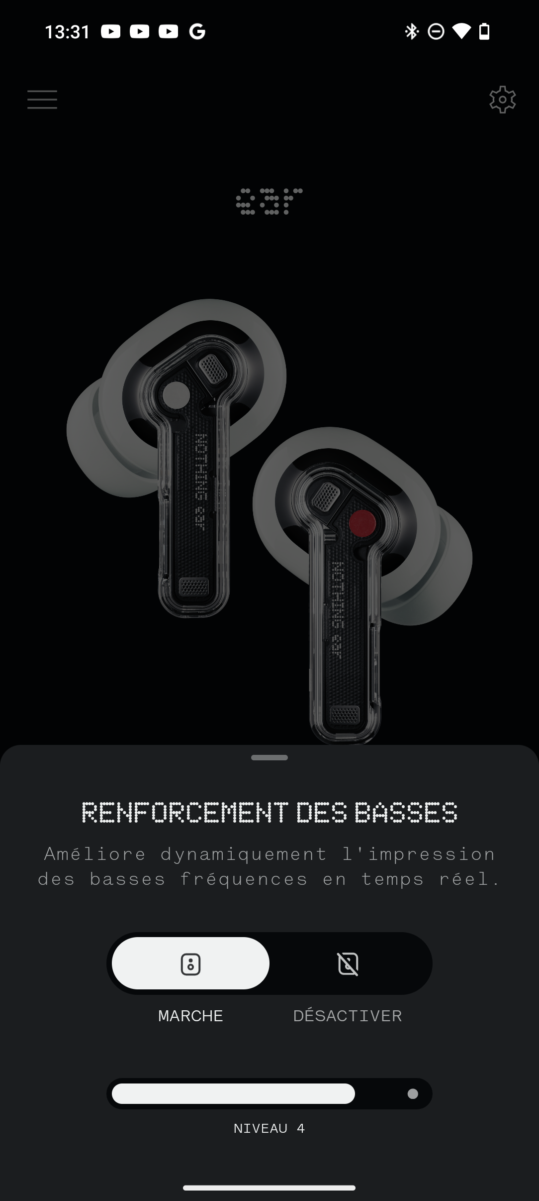 Niente Potenziamento dei bassi Ear