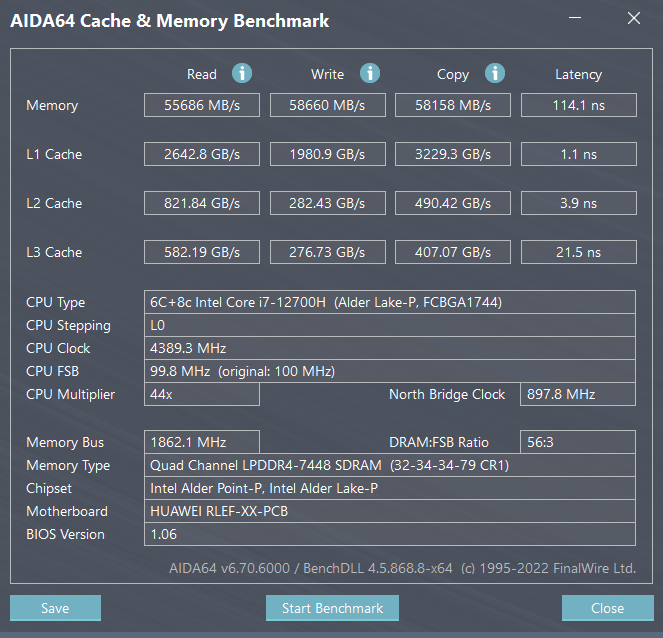 AIda64 Huawei MateBook D 16