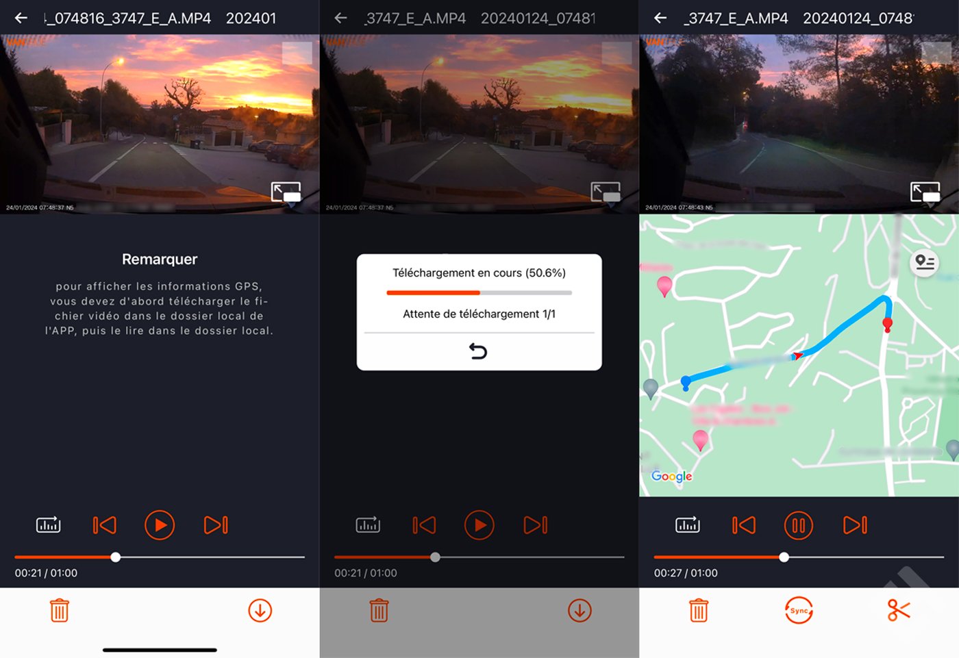 Test Vantrue Nexus 5 - Enregistrement local avec plan