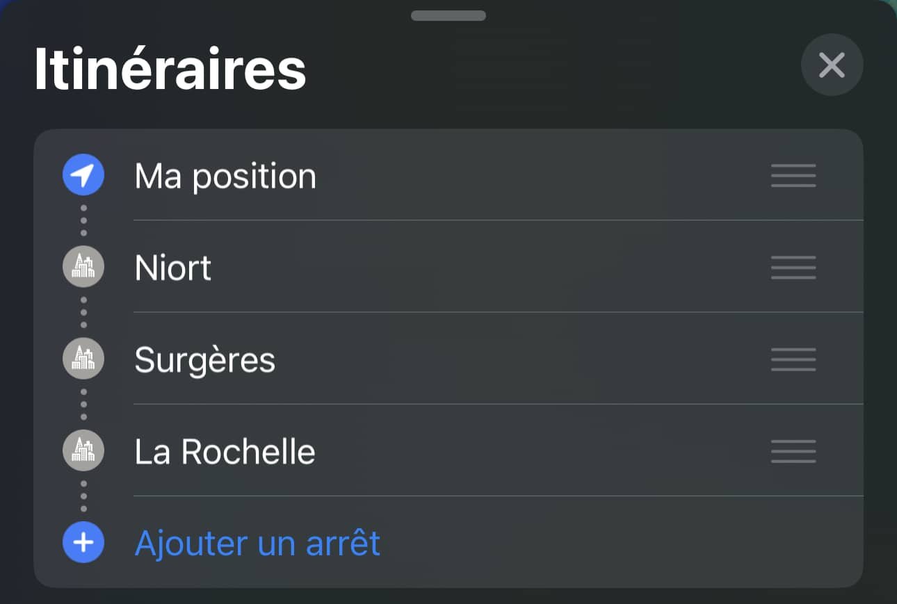 ajouter un arret sur plans d'apple