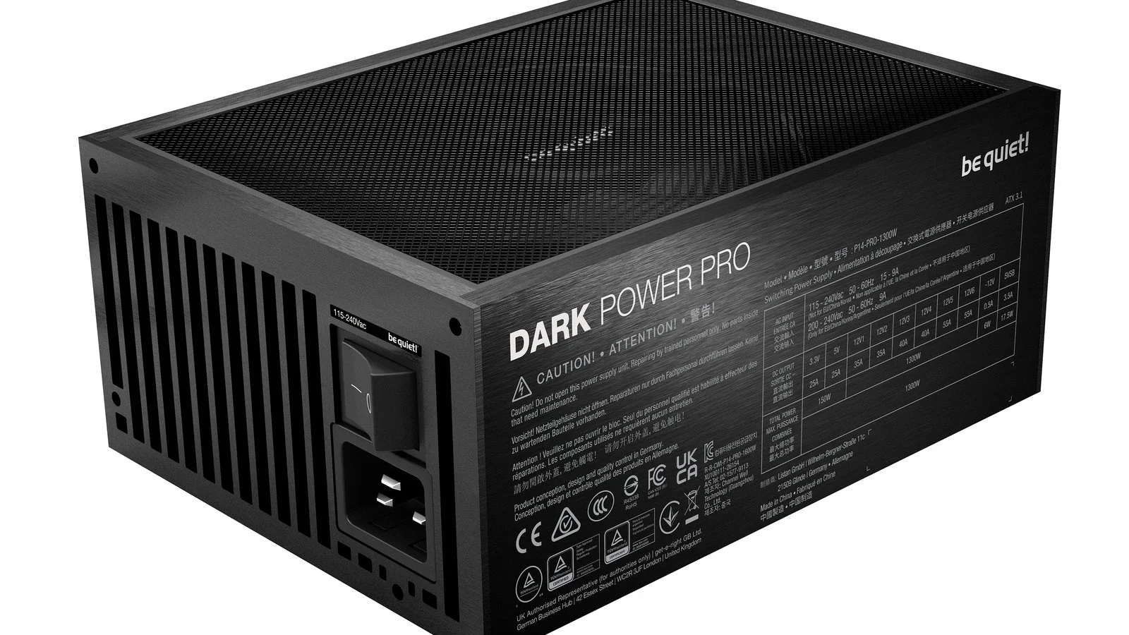 be quiet! vise le silence et 94,9% de rendement, mais à 479 € l'alimentation