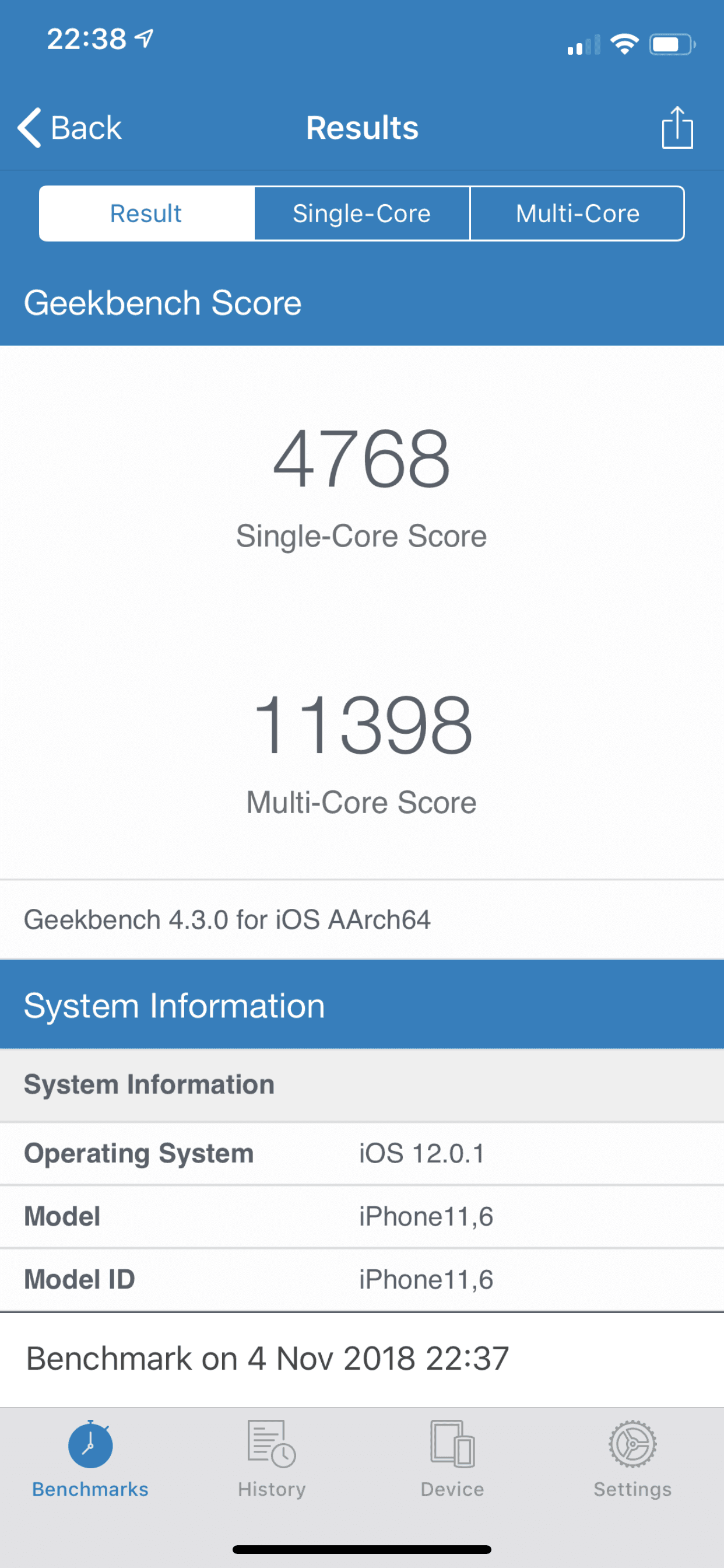 charlestech test iphone xs max bench