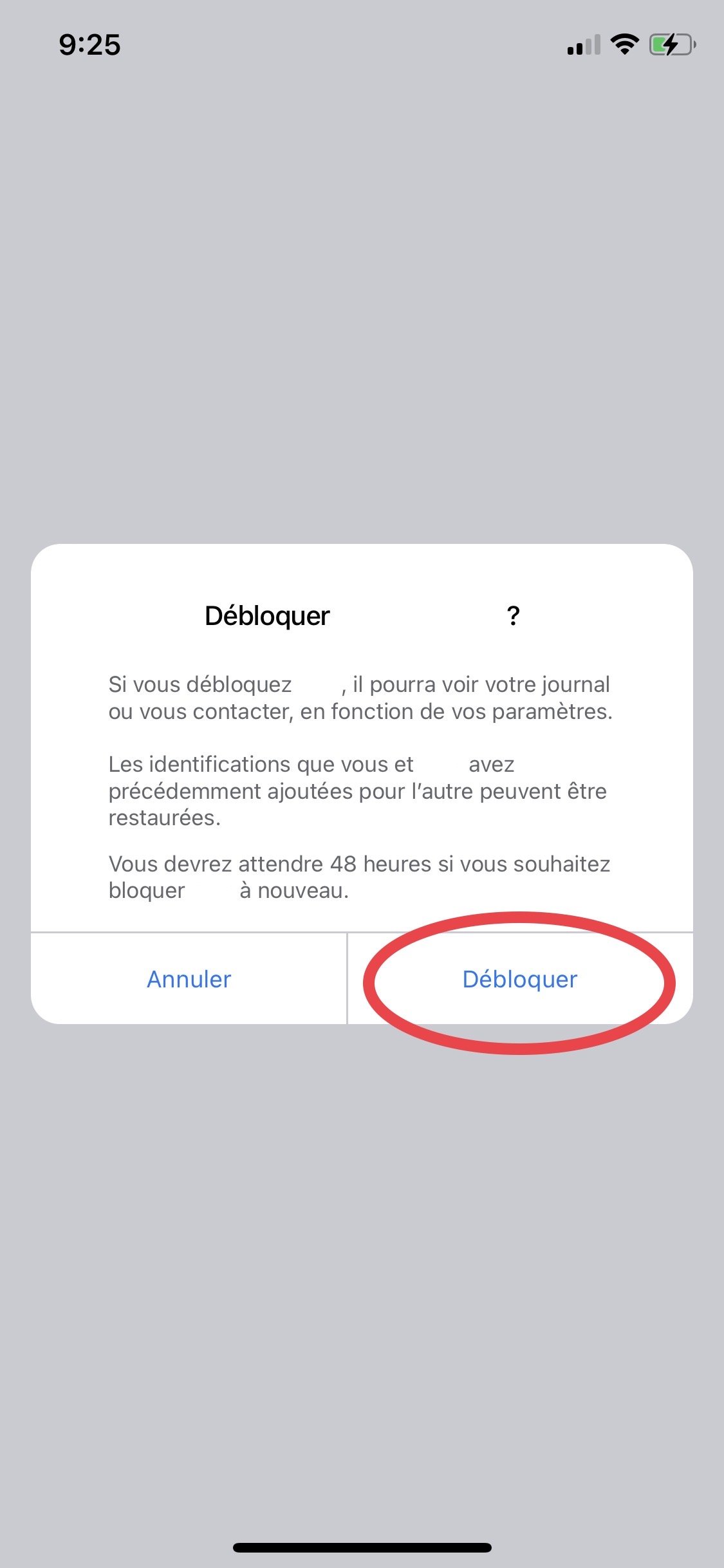 débloquer une personne sur l'application Facebook