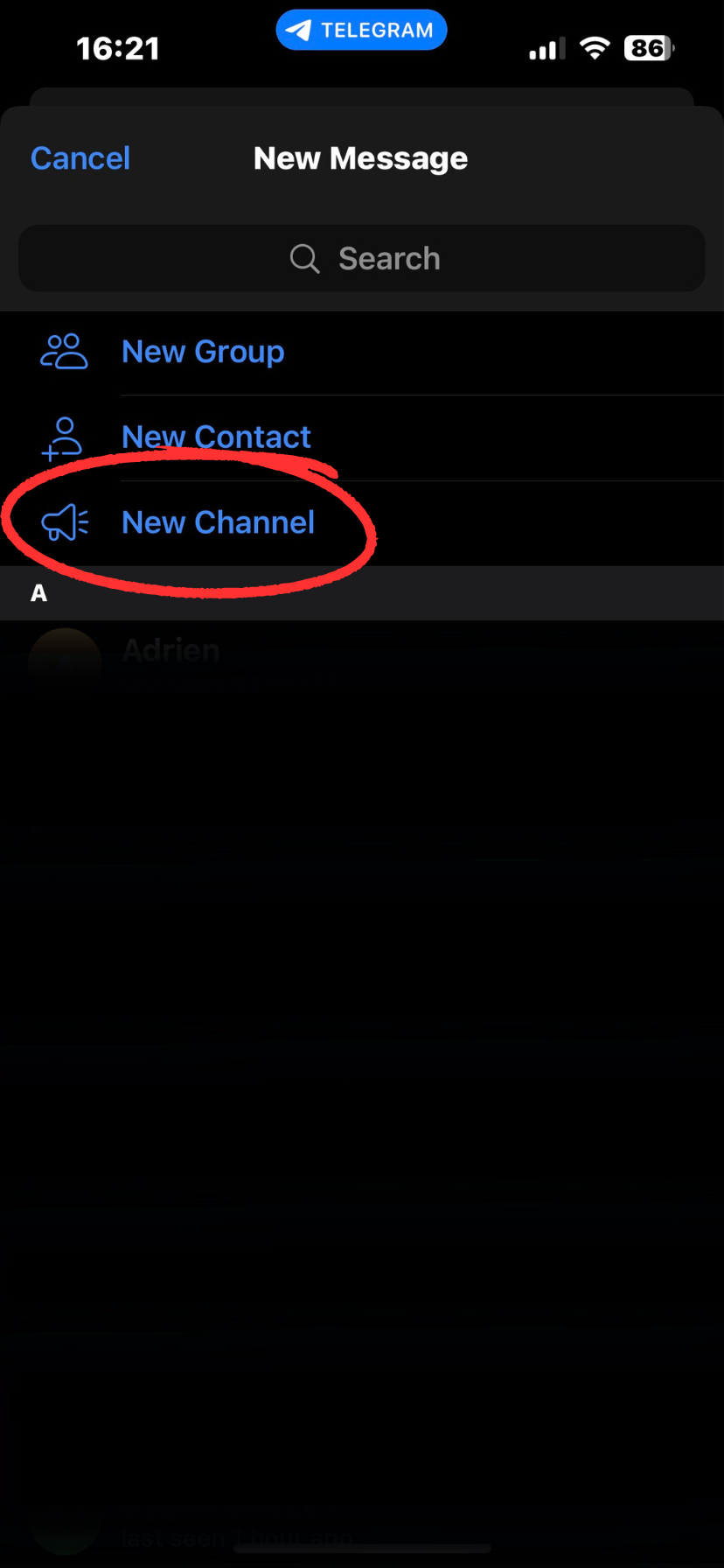 comment créer un canal telegram