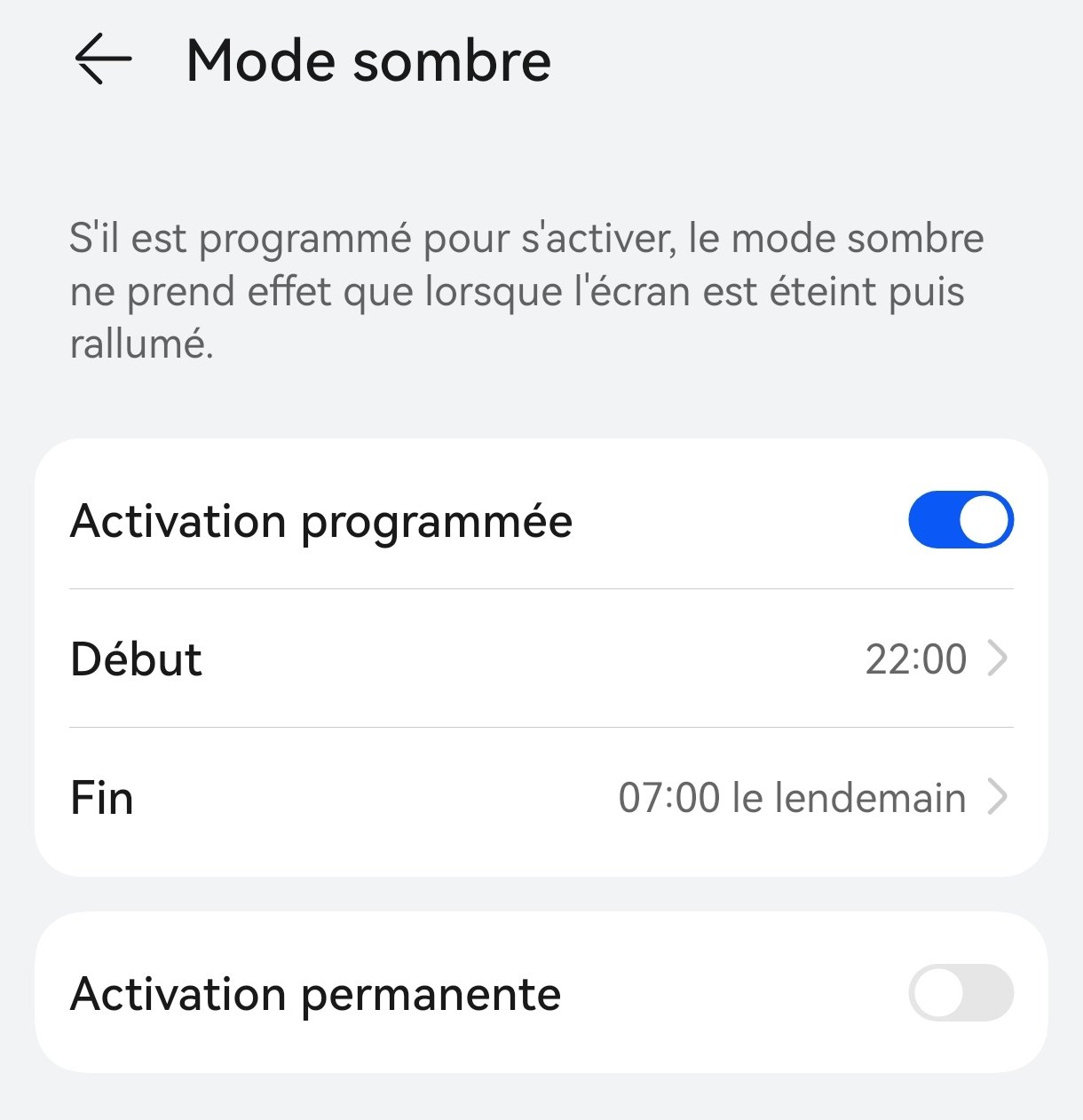 mode nuit du Huawei P60 pro