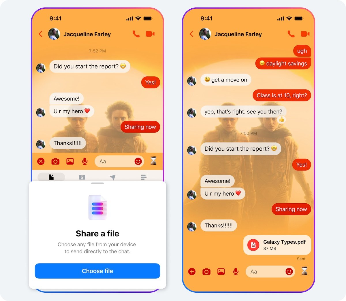 envoi fichiers lourds messenger