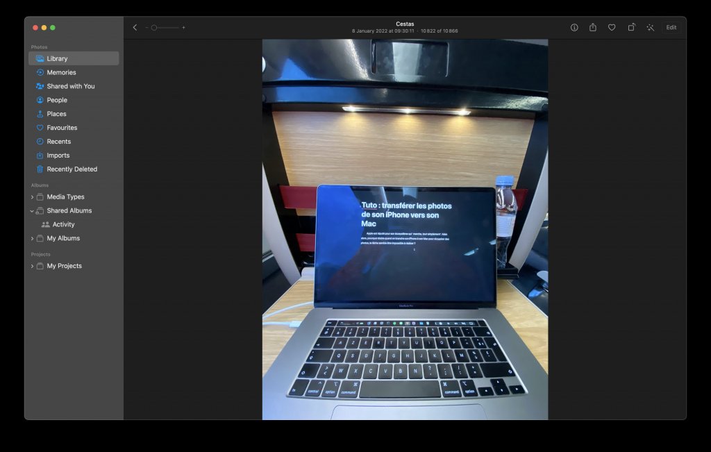 Envoyer photos iphone à Mac App Photos
