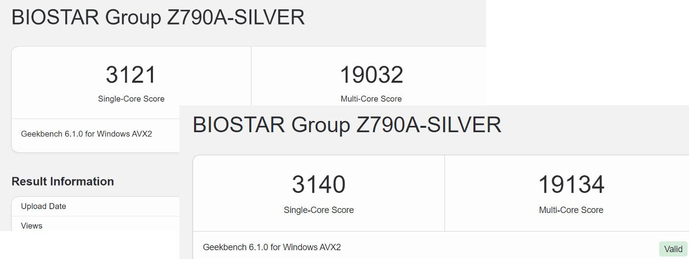 Benchmark Geekbench du 19-14900k