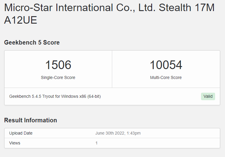 Test MSI Stealth 17M