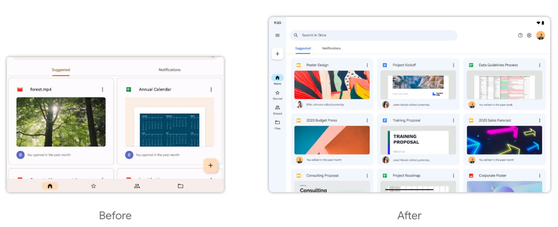 Mise à jour Google Drive tablette Android