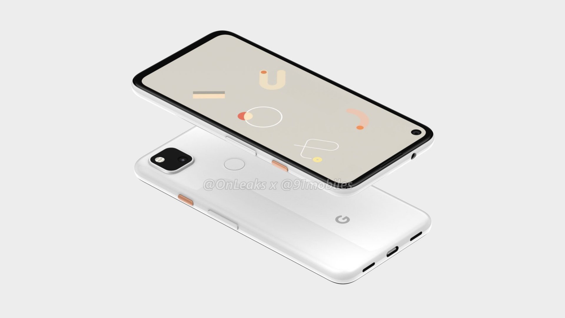 Google Pixel 4a Rendu par OnLeaks