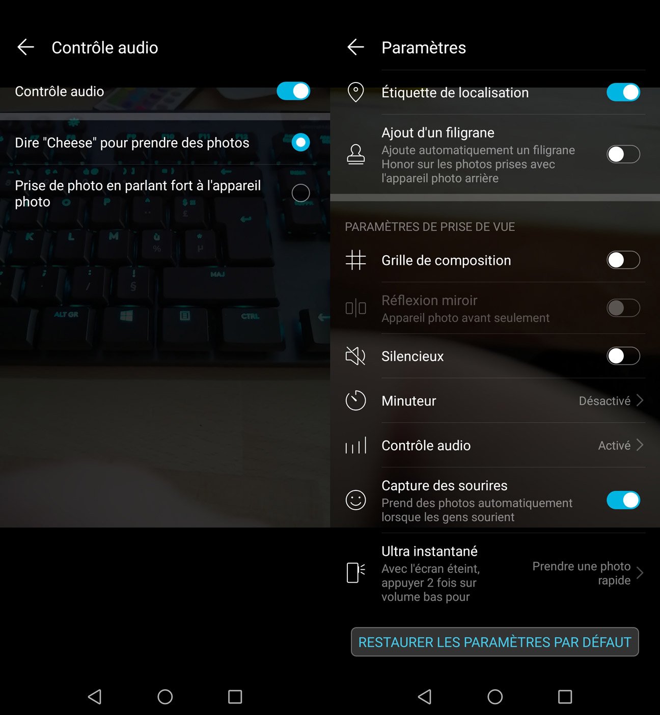appareil photo honor 20e