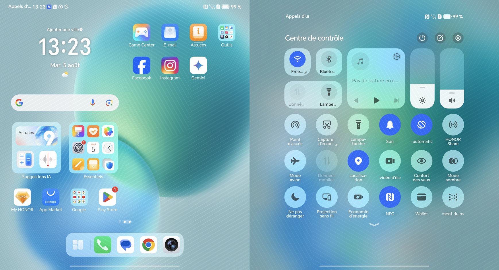 réglages ia honor magic v5