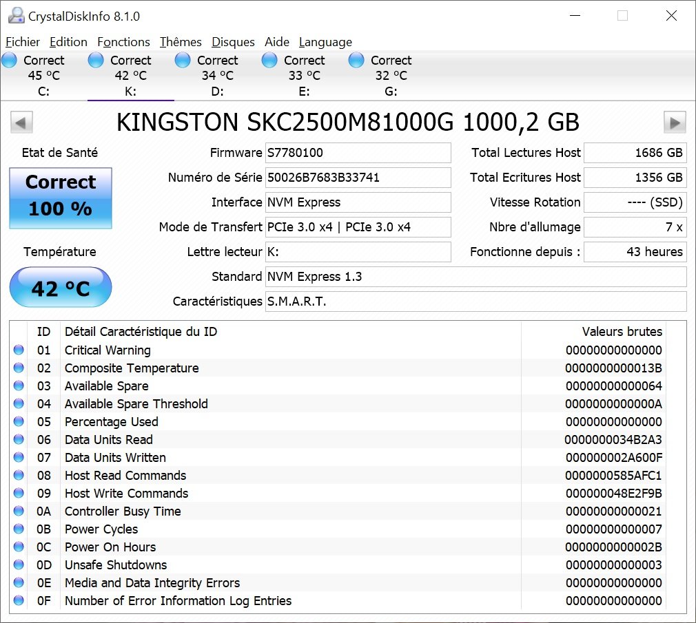 temperature kingston kc2500