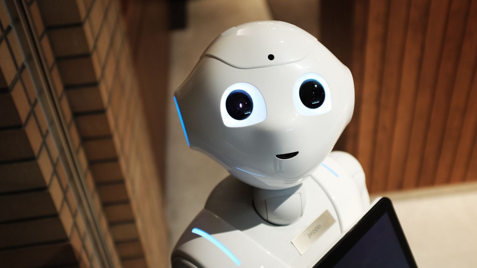 Robot Pepper IA souveraineté tech Europe avec tablette numérique