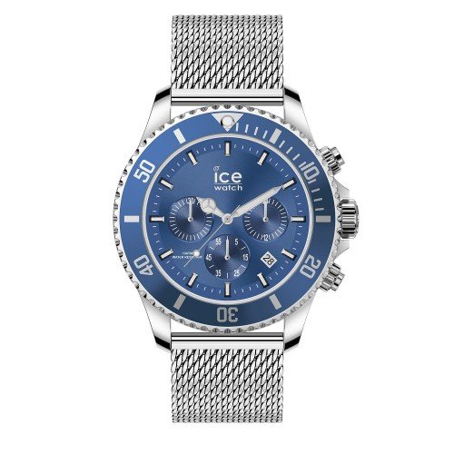 montre ice watch steel mesh blue large ch