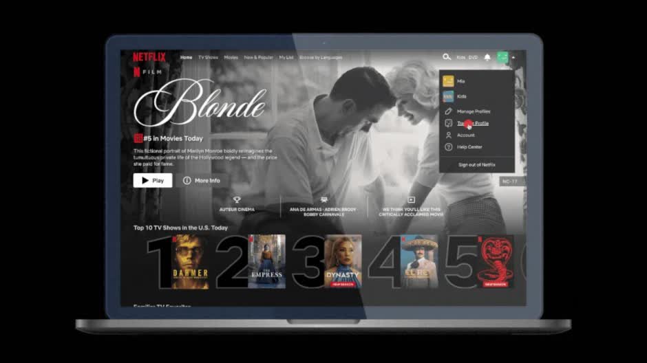 Netflix permet le transfert de profile