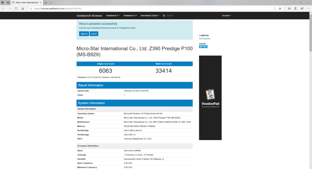 msi prestige p100 benchmark
