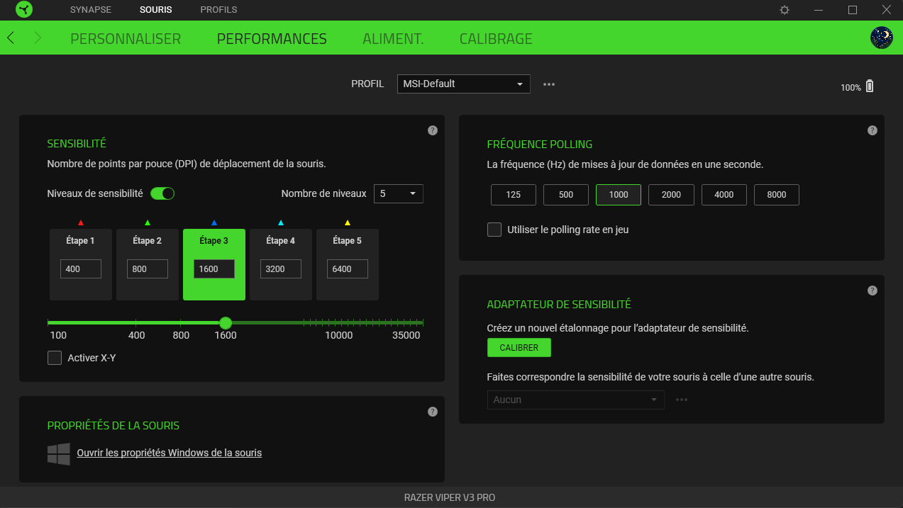 performances razer synapse