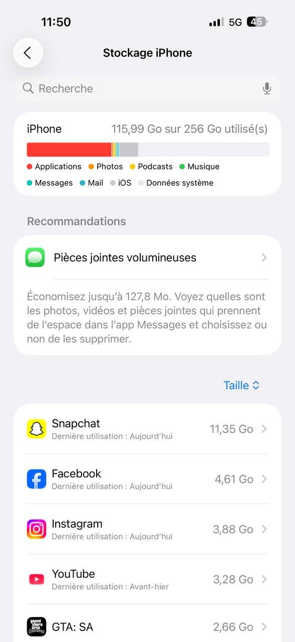 optimiser automatiquement stockage iphone sur ios 26