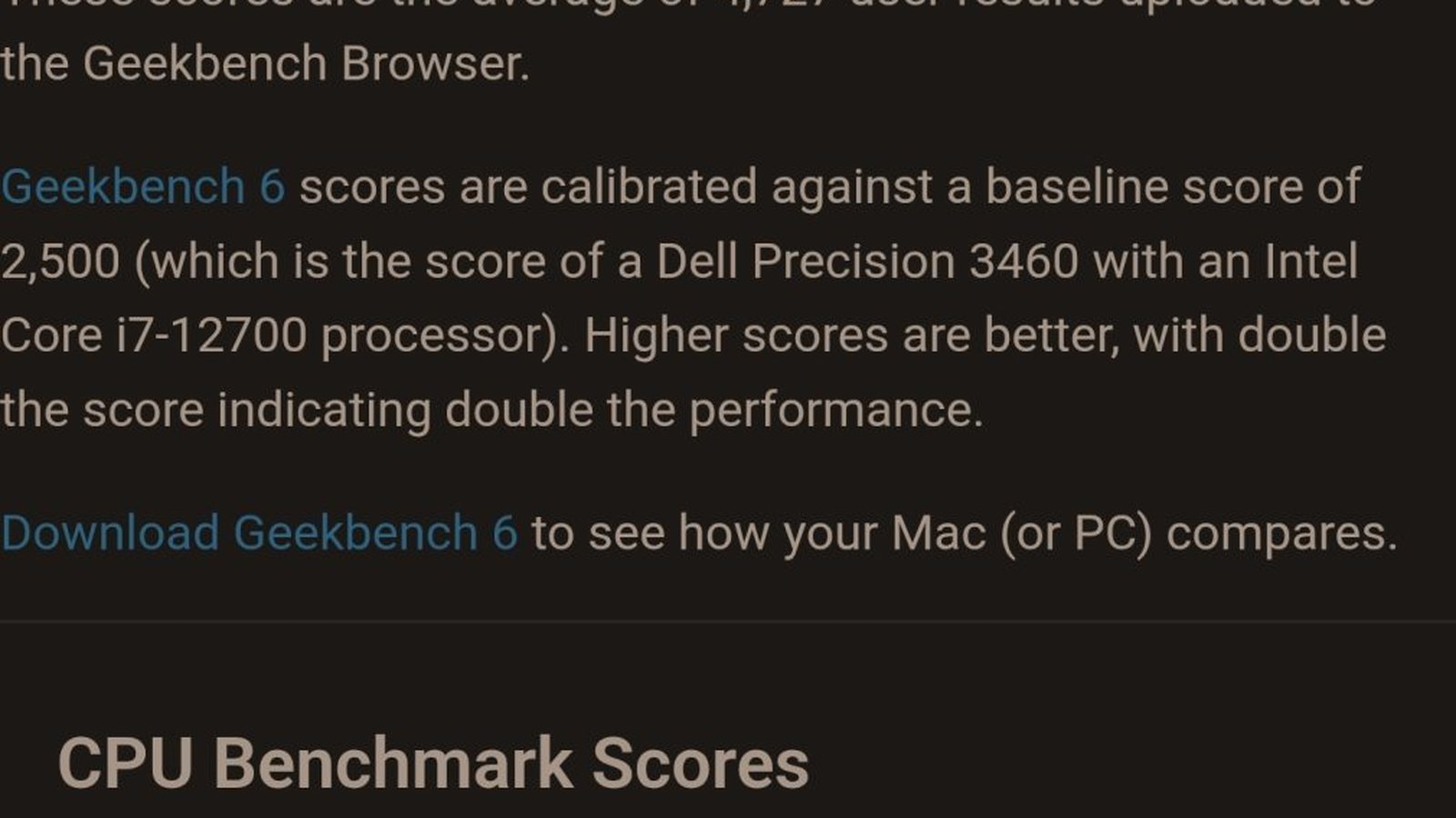 MacBook Pro 16 pouces M3 Max benchmark Geekbench 6 score 3124 single-core 18920 multi-core