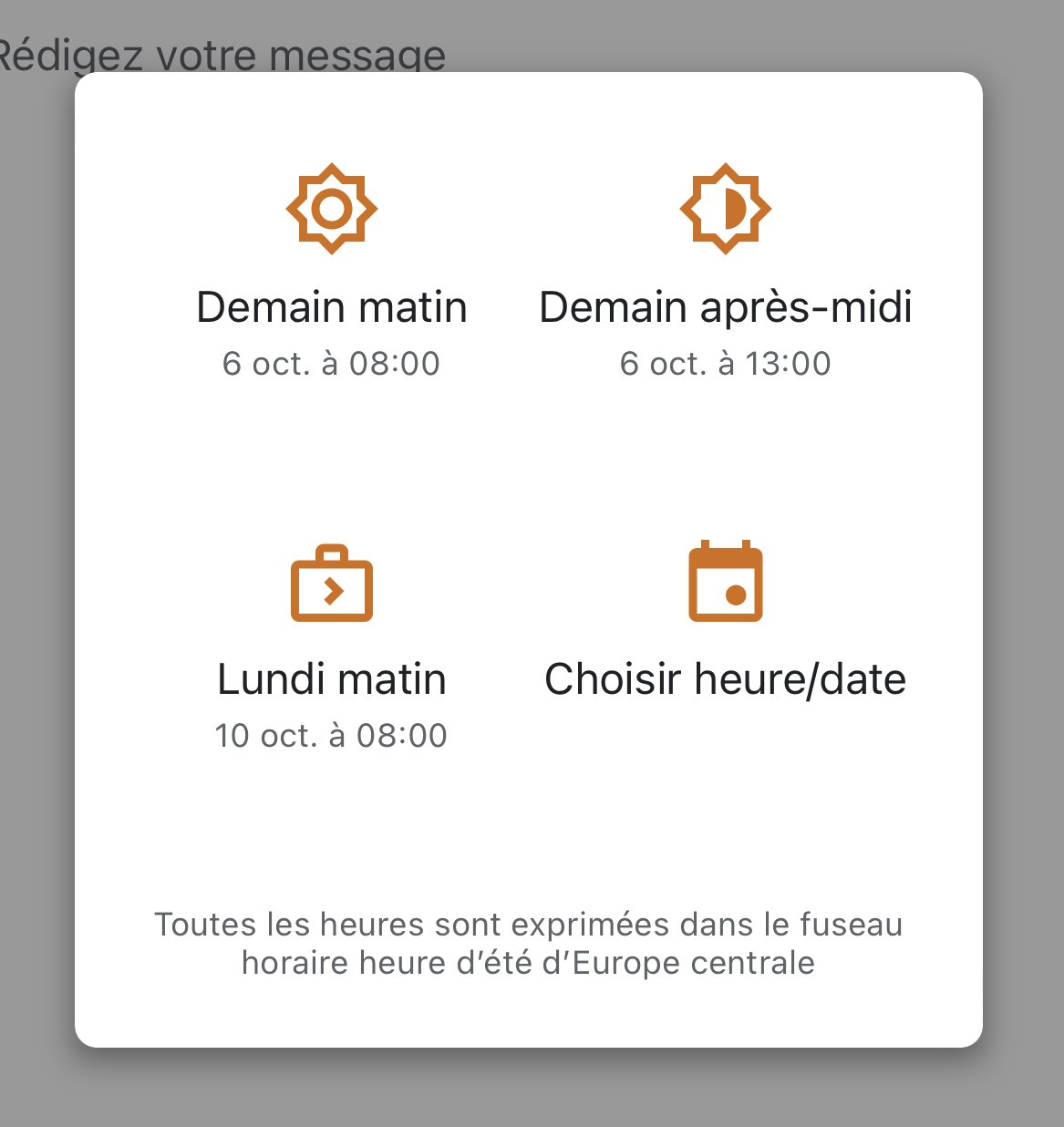 programmer message gmail iphone et android