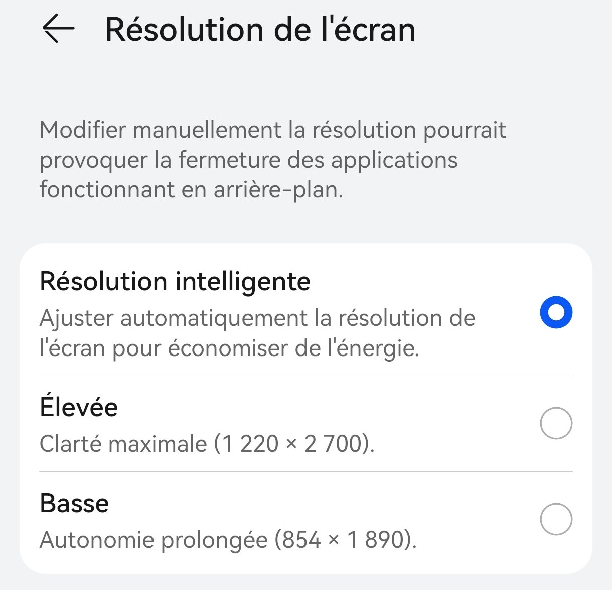 résolution du huawei P60 pro