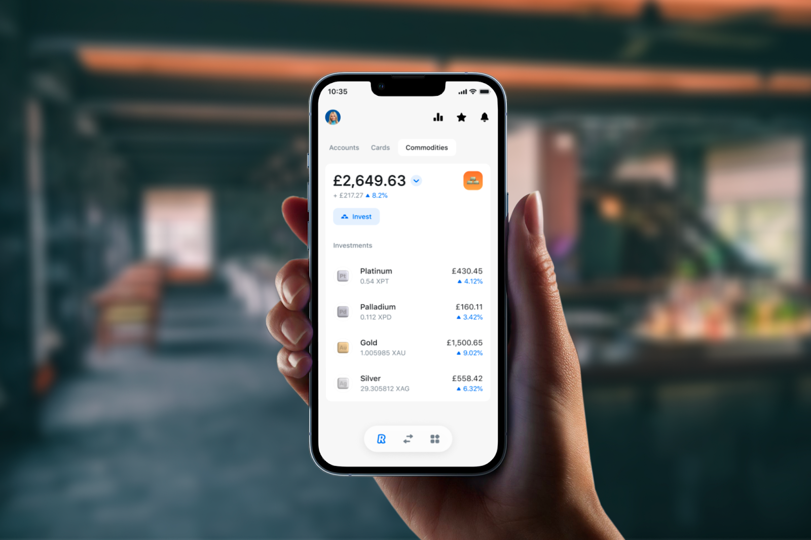 Revolut permet d'investir dans le Palladium et le Platine