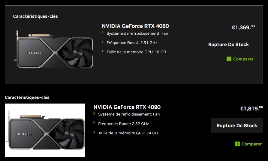 baisse des prix rtx 4000