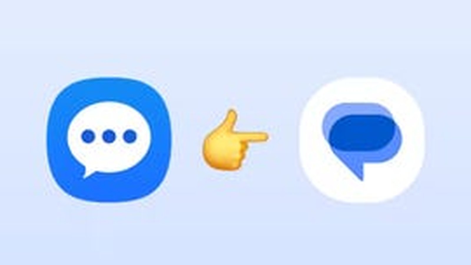 Migration Samsung Messages vers Google Messages, icônes des deux applications