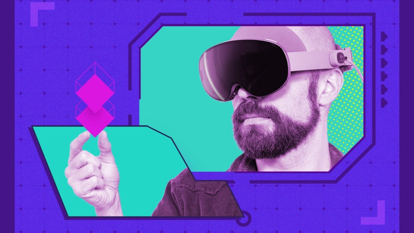 Casque VR Samsung Galaxy XR porté par un homme avec interaction gestuelle