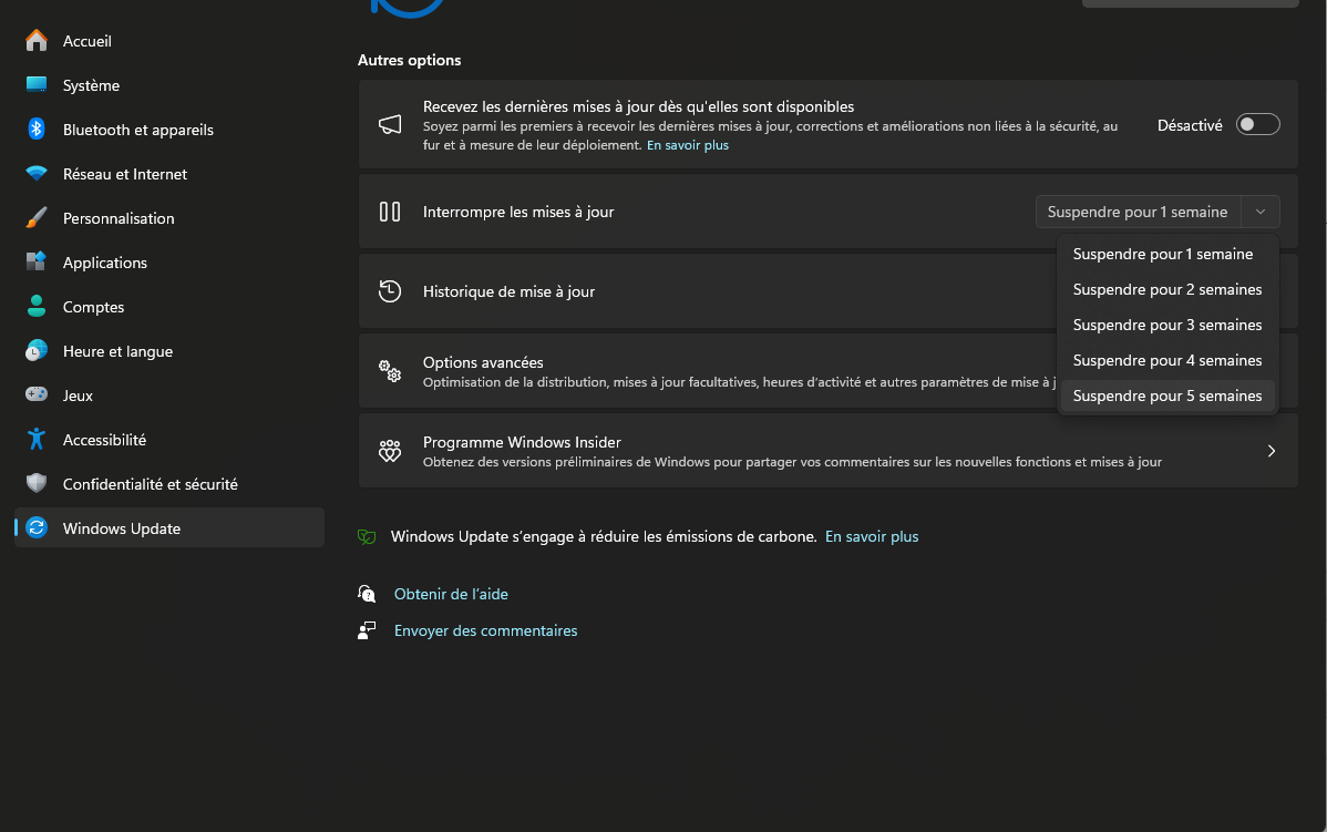 Comment désactiver les mises à jour automatiques sur windows 11