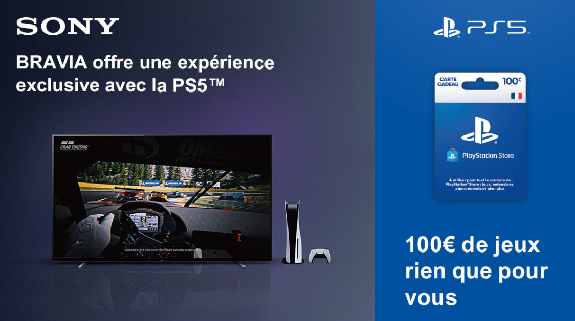 Sony offre 100€ sur le PlayStore pour l'achat d'une TV Bravia