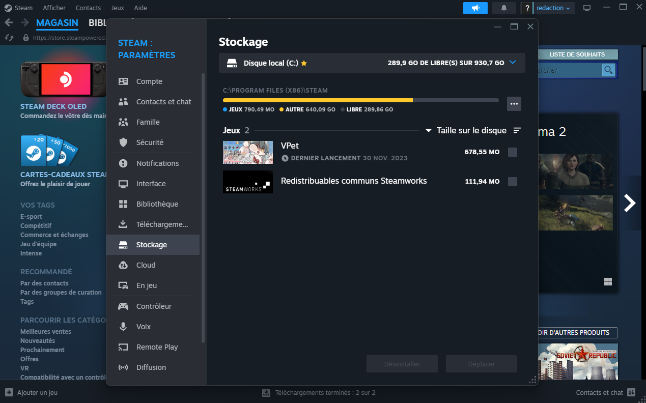 Comment déplacer un jeu Steam vers un autre disque dur ou SSD ?