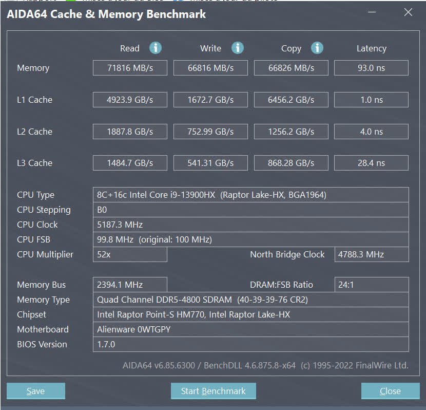 Aida64 Alienware M18 R1